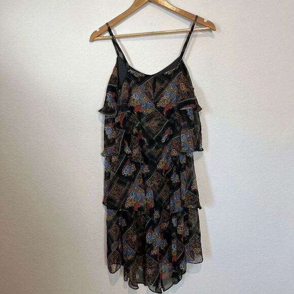 Free People Daisy Train Floral Tiered Sleeveless Mini Dress Women's Size 6 - Picture 2 of 5